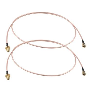 Imagem de Futheda 2 peças RP-SMA macho para RP-SMA fêmea suporte anteparo WiFi cabo de extensão de antena aérea RG316 cabo coaxial 1 m/3 pés para placa de rede sem fio PCI Express PCIE roteador WiFi adaptador