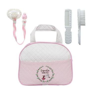 Imagem de Kit Saida Maternidade Bolsa Rosa com Escovinha e Pente Bebe - Saída Ma