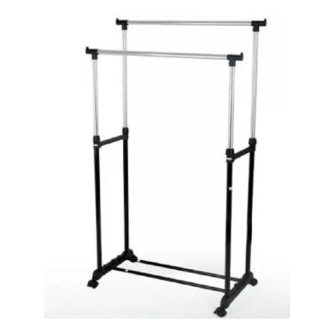 Imagem de Arara Dupla Com Sapateira Em Aço Inox Profissional