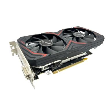 Imagem de QTHREE Placa de vídeo Radeon RX 580, 8 GB, 256 bits, 2048SP, GDDR5, DP, HDMI, DVI, placa de vídeo para jogos de PC, PCI Express 3.0 x16 com ventilador duplo para escritório e jogos, DirectX 12