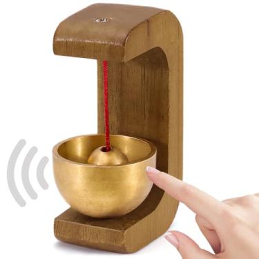 Imagem de Bagentry Sino de lojista de madeira para entrada de negócios de abertura de porta, campainha de madeira autoadesiva, som nítido para decoração de geladeira, presente criativo (estilo C)