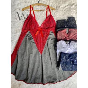 Imagem de Camisola Plus Size até o tamanho 58 - VM Store, Vermelho, 48/50