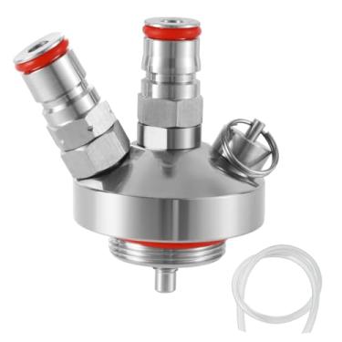 Imagem de Dispensador de mini barril - Lança de barril de cerveja, trava dupla de aço inoxidável, acessórios rápidos, mini lança de kegerator para 2L/3,6L/4L/5L/10L portátil com 10 anéis de vedação de grau