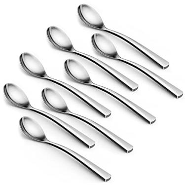 Imagem de GLAMFIELDS Colheres de Café, Colheres de Chá de 6,15 "De 8 Peças com Cabo Longo, Colheres de Café Expresso Demitasse Conjunto de Colheres Pequenas de Aço Inoxidável de Qualidade Alimentar para Sobreme