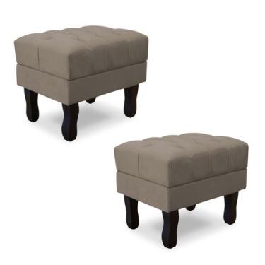 Imagem de Kit com 2 puff baú luis xv capitonê suede srj moveis - SRJ MÓVEIS, CAP