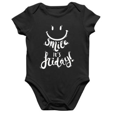 Imagem de Body Bebê Algodão Smile, It's Friday! - Foca na Moda, Preto, P