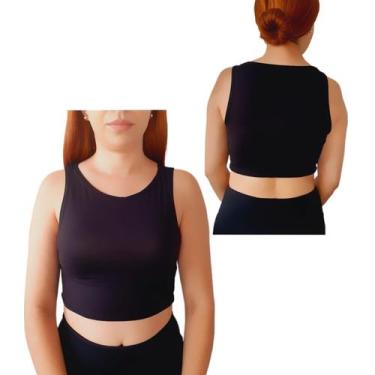 Imagem de Atacado kit com 6 cropped regata básico liso top fitness sem bojo - DE