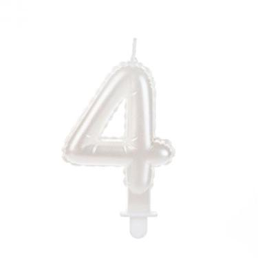 Imagem de Vela Balão Branca Número 4 - Silverfestas - SILVER PLASTIC