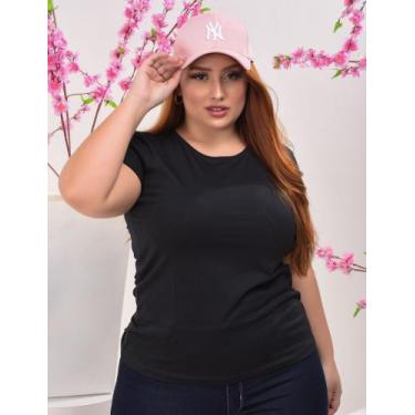 Imagem de T-shirt Gola Redonda Camiseta Feminina Plus Size 100% algodão Faith Le