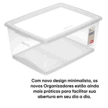 Imagem de Caixa Organizadora Sem Trava 30L Cristal Ordene
