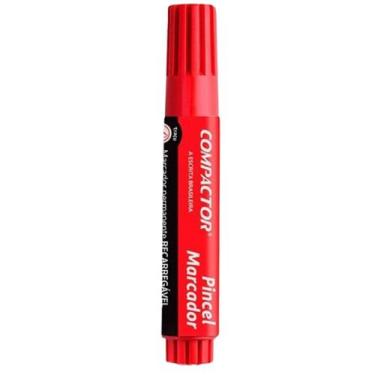 Imagem de Pincel marcador permanente traco grosso vermelho - compactor