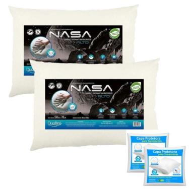Imagem de Kit 2 Travesseiros Nasa-x Alto Original Duoflex Antialérgico + 2 Capas