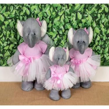 Imagem de Trio de pelucia elefante amore - CKD CONFECCOES, Bailarina rosa liso