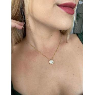 Imagem de Cordão Erica Feminino + Pingente Banhado A Ouro 18k Luxo - ToJoia18k
