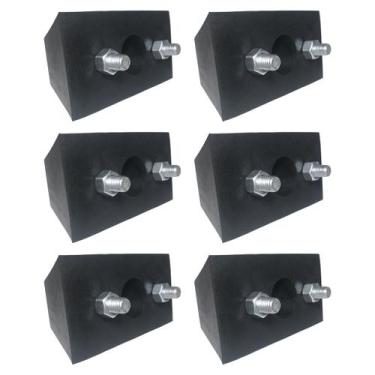 Imagem de Kit 6 Batentes Maciços Calço de Borracha Para Caminhões Docas 145x60x8