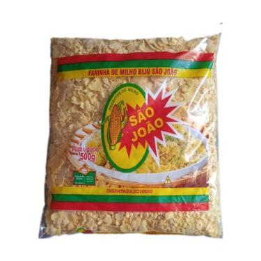 Imagem de Farinha de milho com beju São João, pacote com 500 gramas.