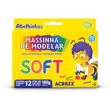 Imagem de Massa para Modelar SOFT com 12 Cores Foscas Base de Amido - Acrilex