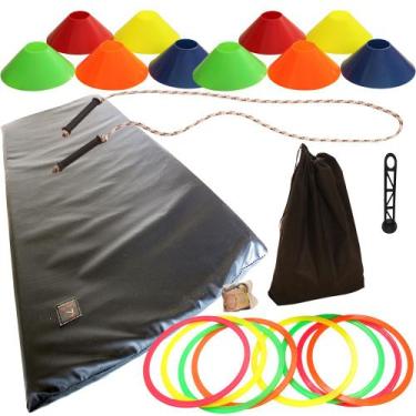 Imagem de Mini Cone Tipo Chapéu Chinês, Colchonete De Musculação, Corda De Pular
