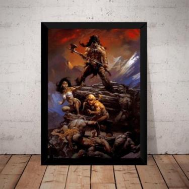 Imagem de Quadro Conan Kull Crom Hq Desenho Arte De Frank Frazetta - Fanarte