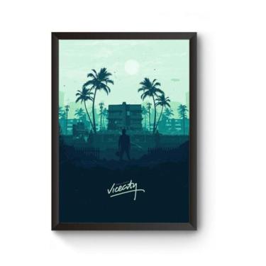 Imagem de Poster Moldurado Game Gta Vice City Quadro - Fanarte