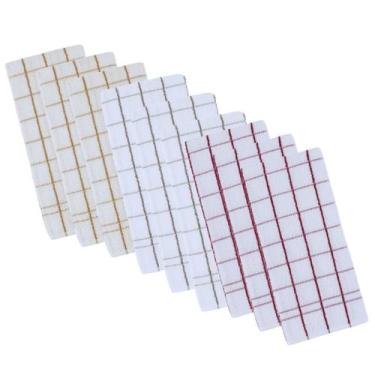 Imagem de Kit 9 panos de prato teka chef premium atoalhado 100% algodão 45 x 70c