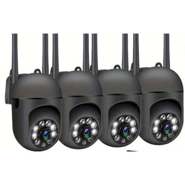 Imagem de Câmera de segurança PTZ 3MP HD 1440P, IP WiFi 2.4G, rastreamento automático, alarme e visão noturna colorida,LED, detecção de movimento por IA, rotação de 350° Pan e 90° Tilt, áudio bidirecional