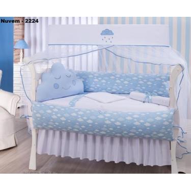 Imagem de Kit enxoval para berço nuvem azul menino - MEDINA CONFECÇÕES