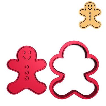 Imagem de Cortador Marcador Gingerbread Sorriso Feliz Natal - DOCE IMPRESSO, 4,5