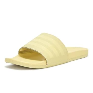 Imagem de adidas Sandália esportiva unissex Adilette Comfort, Ouro auréola/amarelo pó/amarelo pó, 14 Women/13 Men