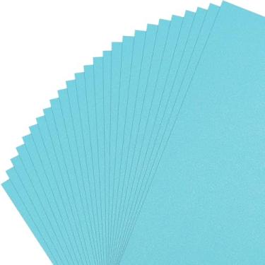 Imagem de Gartful 25 folhas de papel cartolina brilhante – 21,6 x 28 cm, 40,8 kg/250 g/m², papel de cartolina metálica dupla face para uso DIY, confecção de cartões, convite, álbuns, água-marinha
