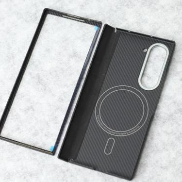 Imagem de Waillynice Proteção magnética de coluna central dobrável para Samsung Galaxy Z Fold 6 Capa de fibra de aramida (600D (Mag) Ring(ZZ), para Galaxy Z Fold6)