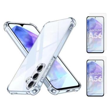 Imagem de Capa Capinha Silicone + 2 Películas Vidro Para Samsung A56 - DB, Trans