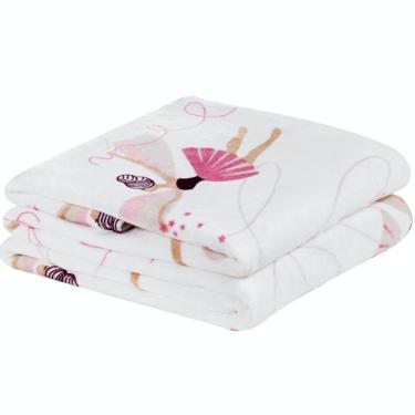 Imagem de Manta Solteiro Infantil Bouti Kids Flannel Microfibra 1 Peça Bailarina