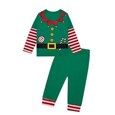 Imagem de bakjuno Conjunto de roupas de Natal para bebês meninos e meninas, Preto, 3T