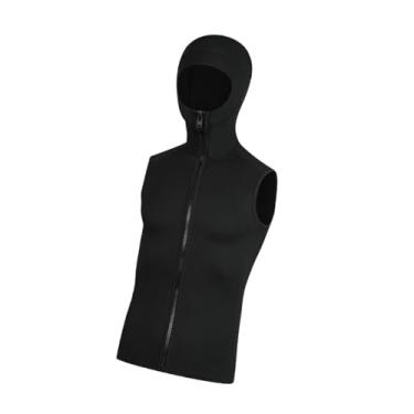 Imagem de Colaxi Top com capuz de roupa de mergulho de 3 mm, colete de mergulho em neoprene com zíper para esportes aquáticos de canoagem, Xl