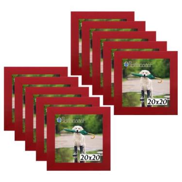 Imagem de Kit 10 Porta Retrado Molduras 20x20 Vermelho - Santamaria Molduras