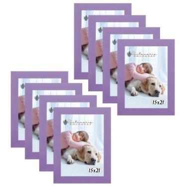 Imagem de Kit 8 Molduras Porta Retrato 15X21 Lilás - Santamaria Molduras