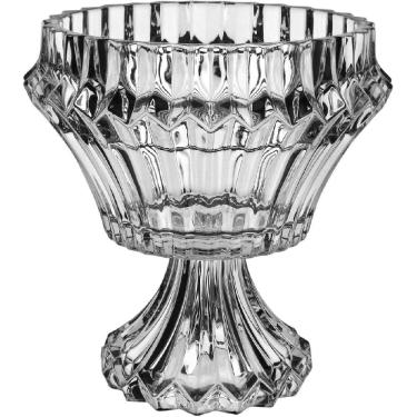 Imagem de CENTRO MESA VASO DECORATIVO REDONDO HOME&CO COM PÉ ECO CRYSTAL 24x20x20cm TRANSPARENTE