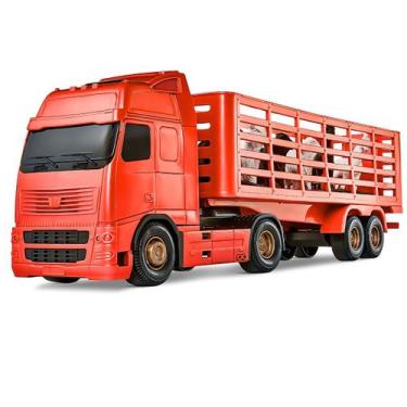 Imagem de Caminhão Carreta Voyager Vermelho Carga Boiadeiro Cavalo Boi - Roma