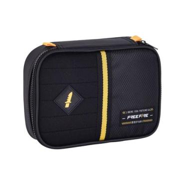 Imagem de Estojo Box Porta Lápis Escolar Free Fire 100 Pens Meninos, Preto