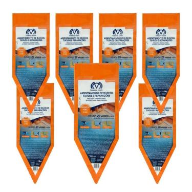 Imagem de Kit 7 Packs Argamassa Polimérica Cola Blocos E Tijolos 3Kg