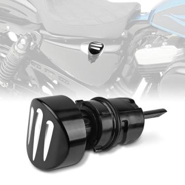 Imagem de Proyoureye Vareta de óleo de motor de motocicleta para Harley Sportster Iron XL 883 1200 & Forty Eight (2004-2021) Indicador de nível de óleo da tampa do tanque de óleo da máquina (preto)