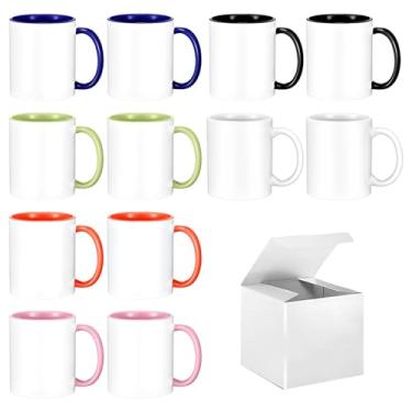 Imagem de Canecas de sublimação 325 ml conjunto de 12 canecas de café sublimação em branco sublimação canecas Tazas para sublimação 6 cores sortidas