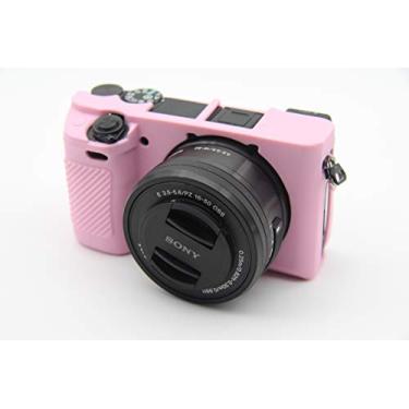 Imagem de Capa A6400, BolinUS Fullbody Ultrafina, leve, de borracha, macia, de silicone, capa para Sony Alpha A6300 A6400, rosa