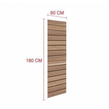 Imagem de Expositor painel canaletado 18mm amadeirado escuro altura 180 cm comp 