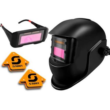 Imagem de Mascara De Solda Reg Automática Tig Mig + Esquadros E Oculos - The Bla