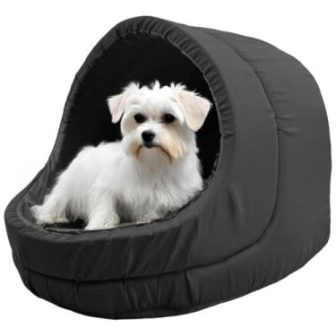 Imagem de Cama Pet Iglu Raça Médio para Cachorro e Gato com Almofada (Preto)