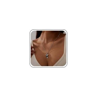 Imagem de Sttiafay Colar Boho beija-flor com pingente de pássaro de cristal, colar de gota de esmeralda, prata, beija-flor, pássaro, joia para mulheres, Zinco, Sem Pedra Preciosa