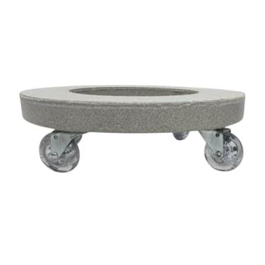 Imagem de Suporte para vaso em polietileno com rodizio de 4 rodas em gel diamentro 25 cm (CINZA, 35CM)