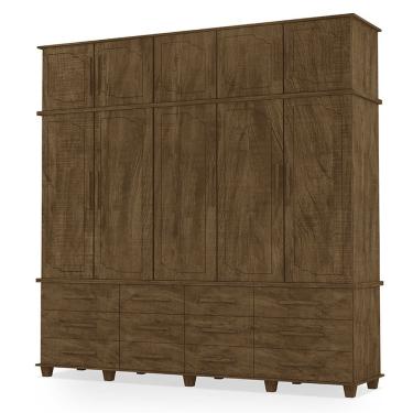 Imagem de Guarda Roupa Roupeiro Casal Berlim 5 Portas 12 Gavetas com Maleiro Malbec Luapa